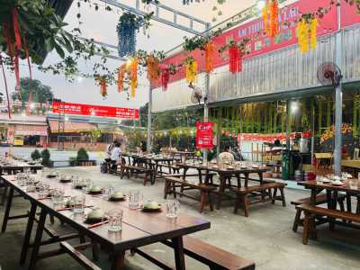 Sang Quán ăn Sân vườn tại chợ Vĩnh Tân