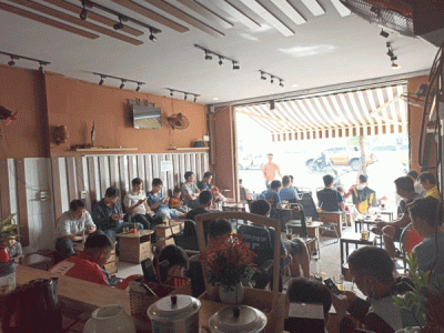 sang quán cafe mt đường song hành, xa lộ hà nội